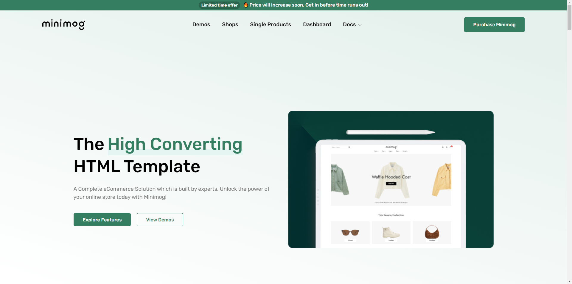 Minimog - Minimalist E-commerce Template